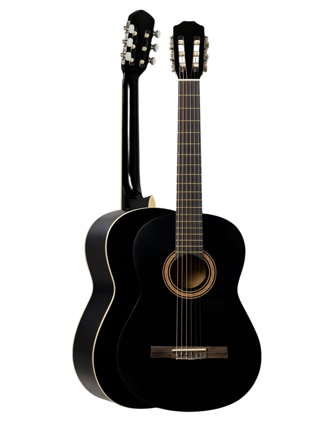 The Onyx Serenade: Midnight Gloss Classical Guitar