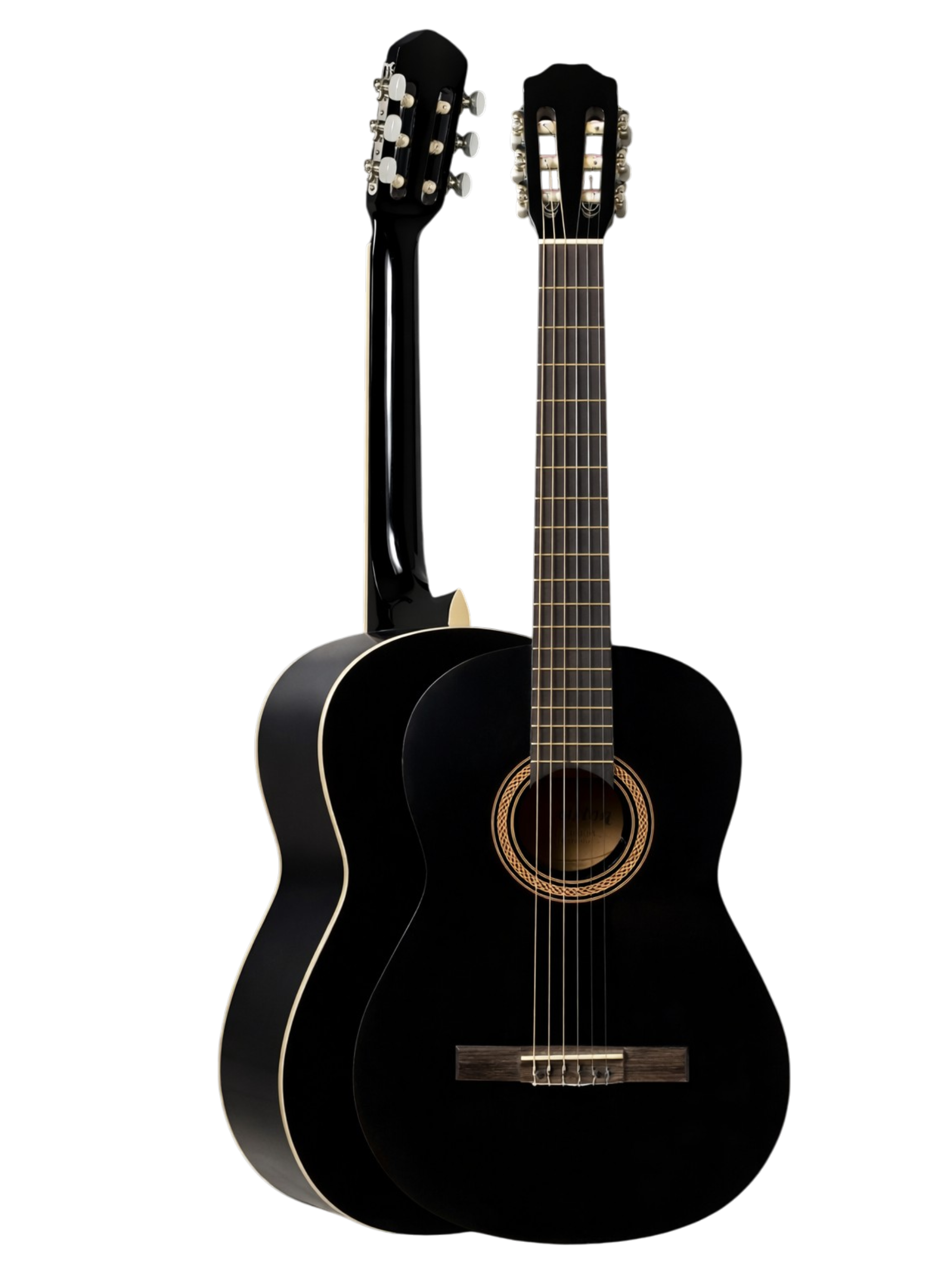 The Onyx Serenade: Midnight Gloss Classical Guitar